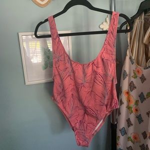 Free People Pink Flower Bodysuit